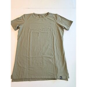 Rokwolf Mens Pima Cotton Modal Stretch T-Shirt Olive Green Longline Large